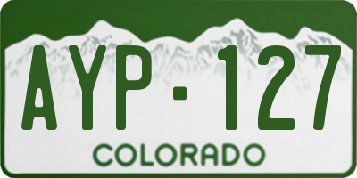 CO license plate AYP127