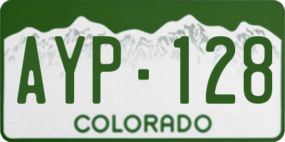 CO license plate AYP128