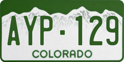 CO license plate AYP129
