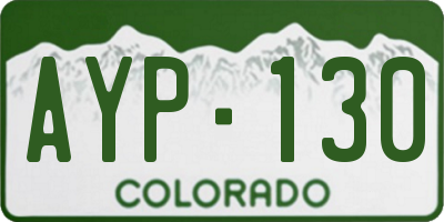 CO license plate AYP130