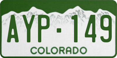 CO license plate AYP149