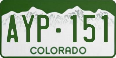 CO license plate AYP151