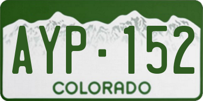 CO license plate AYP152