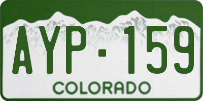 CO license plate AYP159