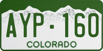 CO license plate AYP160