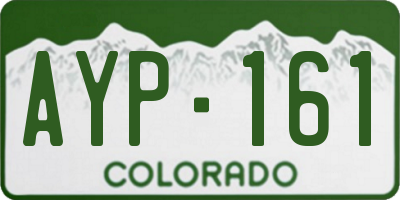 CO license plate AYP161