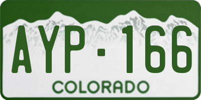 CO license plate AYP166