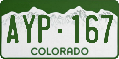 CO license plate AYP167