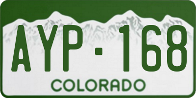 CO license plate AYP168