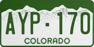 CO license plate AYP170