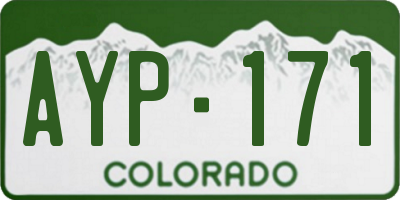 CO license plate AYP171