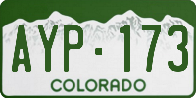 CO license plate AYP173