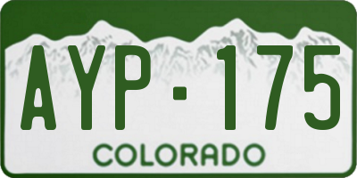 CO license plate AYP175