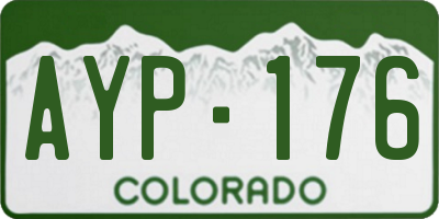 CO license plate AYP176