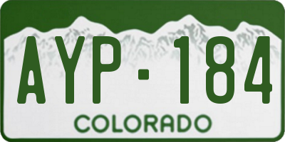 CO license plate AYP184