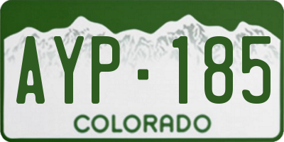 CO license plate AYP185