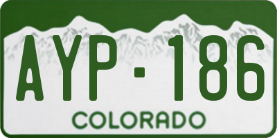 CO license plate AYP186