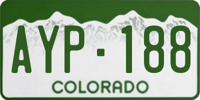CO license plate AYP188