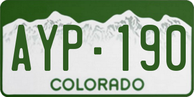 CO license plate AYP190