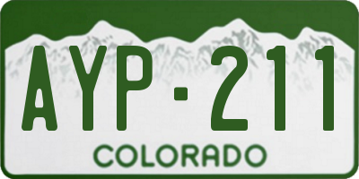 CO license plate AYP211