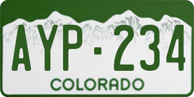 CO license plate AYP234