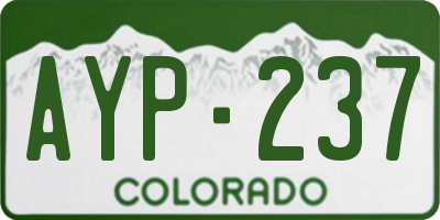 CO license plate AYP237