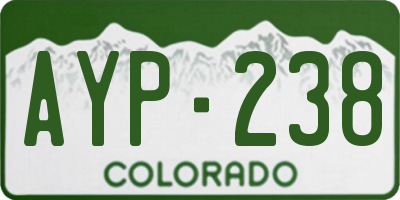 CO license plate AYP238