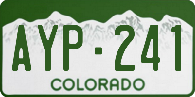 CO license plate AYP241