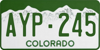 CO license plate AYP245