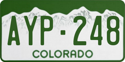 CO license plate AYP248
