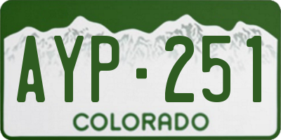 CO license plate AYP251