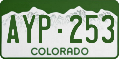 CO license plate AYP253