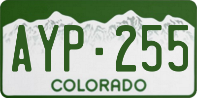 CO license plate AYP255