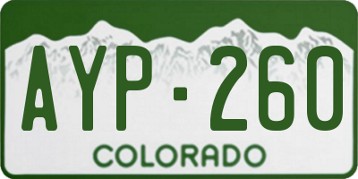 CO license plate AYP260