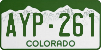 CO license plate AYP261