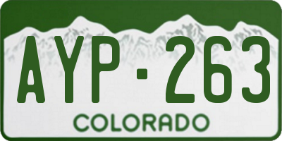 CO license plate AYP263