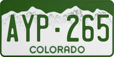 CO license plate AYP265