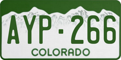 CO license plate AYP266