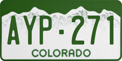 CO license plate AYP271