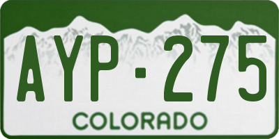 CO license plate AYP275