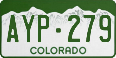 CO license plate AYP279