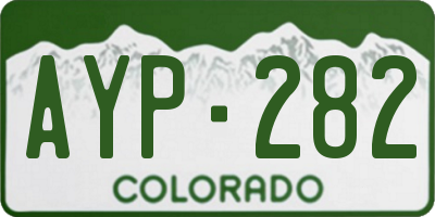 CO license plate AYP282