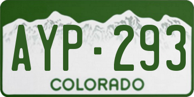 CO license plate AYP293