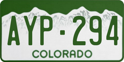CO license plate AYP294