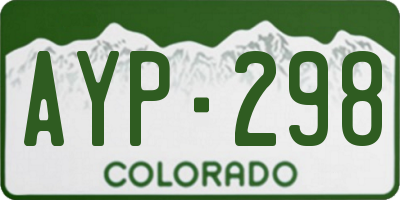 CO license plate AYP298