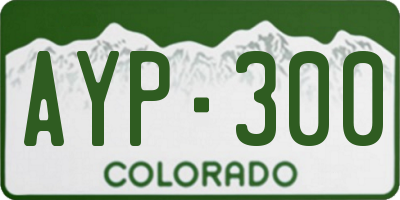 CO license plate AYP300