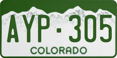CO license plate AYP305