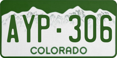 CO license plate AYP306