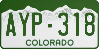 CO license plate AYP318