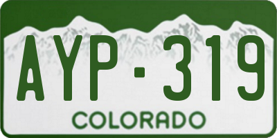 CO license plate AYP319